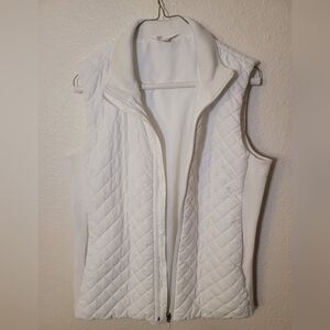 White Quilted Vest Medium